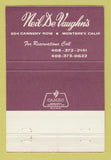 Matchbook Cover - Neil De Vaughn's Restaurant Monterey CA 40 Strike