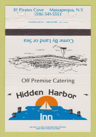 Matchbook Cover - Hidden Harbor Inn Massepequa NY 40 Strike