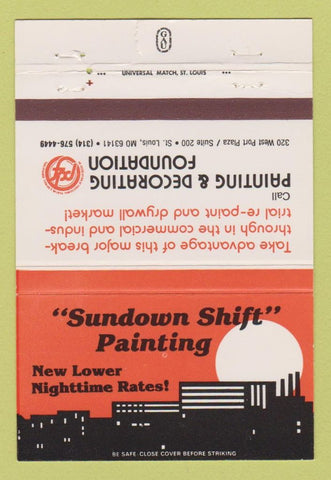 Matchbook Cover - Sundown Shift Painting St Louis MO 40 Strike