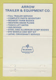 Matchbook Cover - Arrow Trailer Equipment Springfield IL 40 Strike