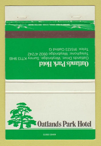 Matchbook Cover - Oatlands PARk Hotel Surrey UK WEAR 40 Strike