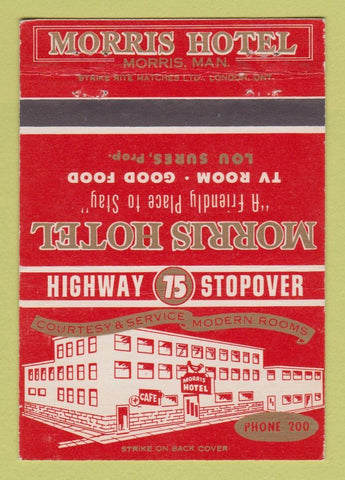 Matchbook Cover - Morris Hotel Morris MB 40 Strike