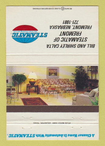 Matchbook Cover - Steamatic of Fremont NE cleaning 40 Strike