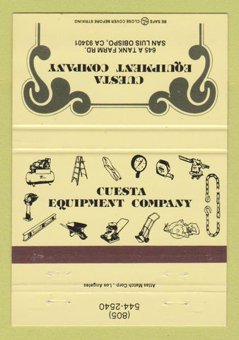 Matchbook Cover - Cuesta Equipment Company San Luis Obispo CA 40 Strike