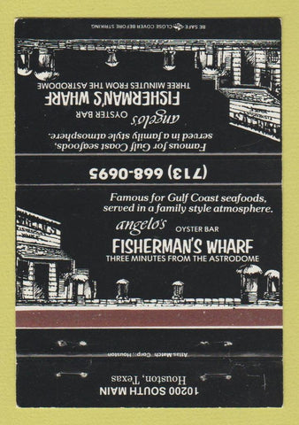 Matchbook Cover - Angelo's Fisherman's Wharf Houston TX 40 Strike