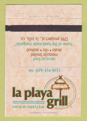 Matchbook Cover - La Playa Grill Mexican Food La Jolla CA 40 Strike