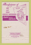 Matchbook Cover - South Jersey Asphalt Company Riverside NJ WEAR 40 Strike