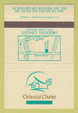 Matchbook Cover - Oriental Chalet Bulleen Australia SAMPLE 40 Strike