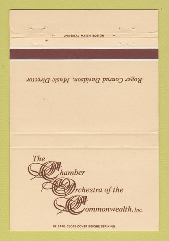 Matchbook Cover - Chamber Orchestra of the Commonwealth Boston? 40 Strike