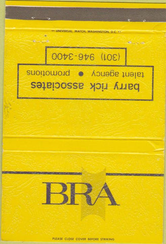 Matchbook Cover - Barry Rick Associates Talent Agency MD 40 Strike