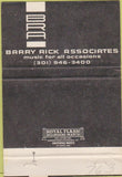Matchbook Cover - Barry Rick Associates Talent Agency MD 40 Strike