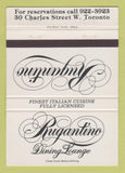 Matchbook Cover - Rugantino Restaurant Italian Toronto ON 40 Strike