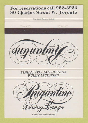 Matchbook Cover - Rugantino Restaurant Italian Toronto ON 40 Strike