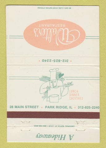 Matchbook Cover - Walter's Restaurant Park Ridge IL 40 Strike