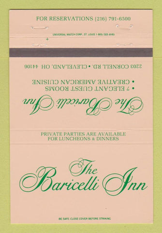 Matchbook Cover - Baricelli Inn Cleveland OH 40 Strike