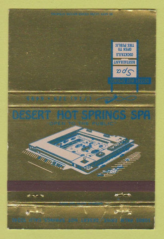 Matchbook Cover - Desert Hot Springs Spa CA 40 Strike