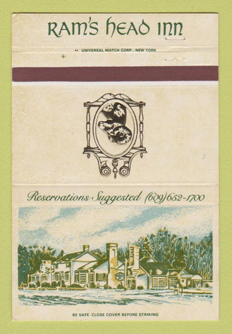 Matchbook Cover - Ram's Head Inn Absecon NJ 40 Strike