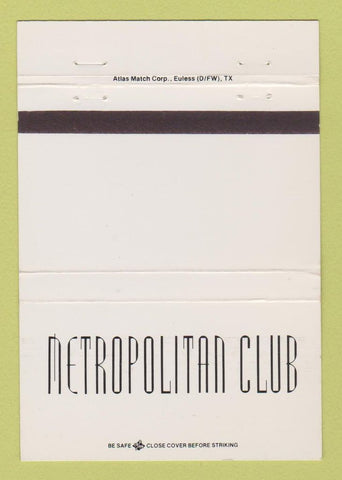 Matchbook Cover - Metropolitan Club Des Moines IA 40 Strike