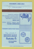 Matchbook Cover - John Bushelman Construction Cincinnati OH 40 Strike