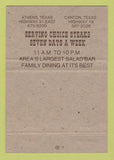 Matchbook Cover - Ole West Steak House Canton Athens TX 40 Strike