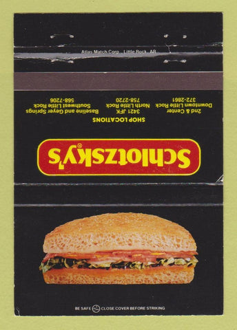 Matchbook Cover - Schlotzky's Deli Little Rock AR 40 Strike