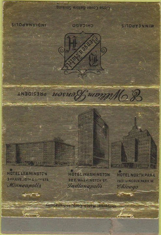 Matchbook Cover - Benson Hotels Minneapolis MN Chicago IL 40 Strike