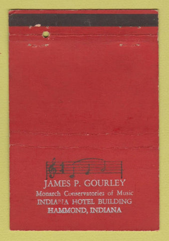 Matchbook Cover - James Gourley Monarch Music Hammond IN WEAR 40 Strike