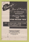 Matchbook Cover - Garry's Stan Nelson Trio Fort Lauderdale FL 40 Strike