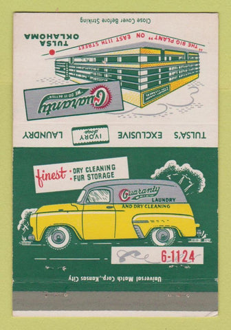 Matchbook Cover - Guaranty Dry Cleaning Tulsa OK  40 Strike