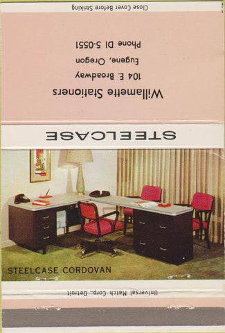 Matchbook Cover - Steelcase Office Furniture Eugene OR 40 Strike