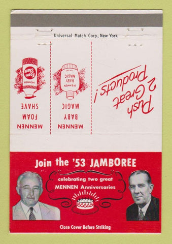 Matchbook Cover - Mennen Anniversary 1953 Shave Cream 1953 40 Strike