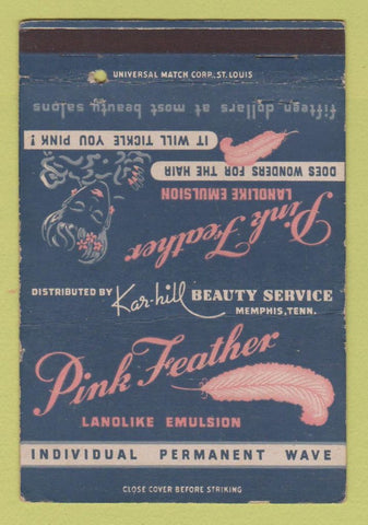 Matchbook Cover Pink Feather Lanolike Emulsion Hair Product Memphis TN 40 Strike