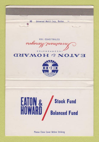 Matchbook Cover - Eaton Howard Investments Boston MA 40 Strike