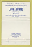 Matchbook Cover - Eaton Howard Investments Boston MA 40 Strike