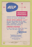 Matchbook Cover - Workman Services Temp Work SAMPLE 40 Strike