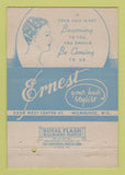 Matchbook Cover - Ernest Hair Salon Milwaukee WI WEAR 40 Strike