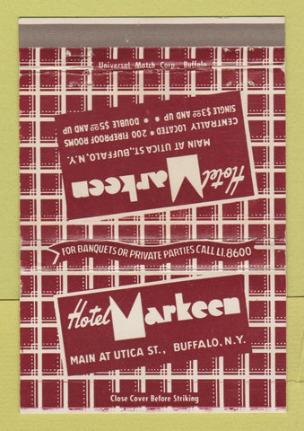 Matchbook Cover - Hotel Markeen Buffalo NY 40 Strike