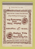 Matchbook Cover - Dallas Title and Guaranty Dallas TX 40 Strike