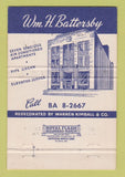 Matchbook Cover - Wm H Battersby Funeral Home Philadelphia PA WEAR 40 Strike