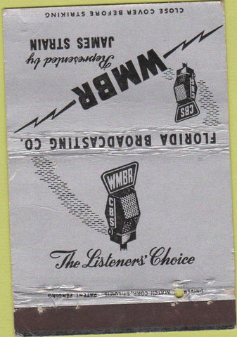 Matchbook Cover - WMBR Radio James Strain FL 40 Strike