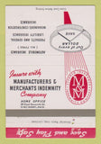 Matchbook Cover - Manufacturers Merchants Insurance Cincinnati OH 40 Strike