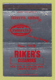 Matchbook Cover - Riker's Cleaners Lansing MI 40 Strike