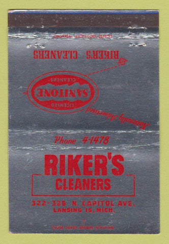 Matchbook Cover - Riker's Cleaners Lansing MI 40 Strike