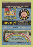 Matchbook Cover - Sani Wash Laundry Dry Cleaning Pittsburgh PA 40 Strike