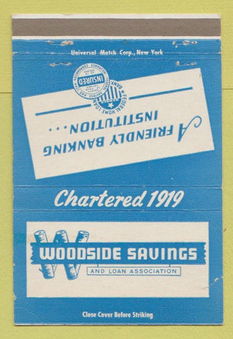 Matchbook Cover - Woodside Savings and Loan  40 Strike