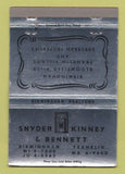 Matchbook Cover - Snyder Kinney Bennet Birmingham Franklin MI 40 Strike