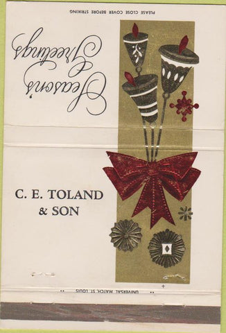 Matchbook Cover - C.E. Toland  and  Son Christmas 40 Strike