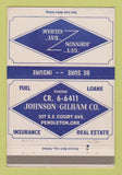Matchbook Cover Guy Johnson Gilham Insurance Real Estate Pendleton OR 40 Strike