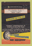Matchbook Cover - Automatic Transportation Fork Lifts Charlotte NC 40 Strike