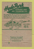 Matchbook Cover - Hyde Park Laundry Dry Cleaning Kansas City MO 40 Strike